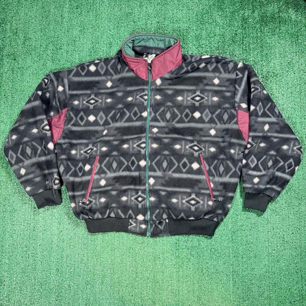 Wear & Tear Vintage 90s Aztec Geometric Fleece Full Zip Jacket 2XL Toronto